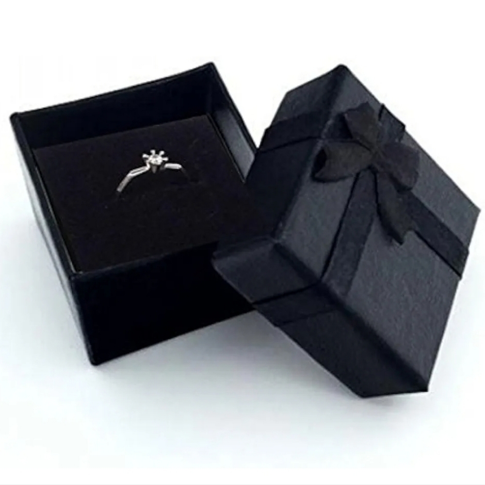 Black Bow Topped Earring/Ring Gift Box